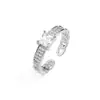 Rakol Moda Pulsera Geométrica Cuadrada Simple de Circonita para Mujer Diseño de Nicho Ins Set de Anillo de Pulsera Personalizado