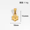 Colgante Retro DIY Transfronterizo Europeo y Americano Acero Inoxidable Chapado en Oro de 24K Flor Corazón Calado Geométrico Joyería Accesorios para Collar