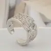 Anel Floral Vazado Feminino Simples de Alta Qualidade Anel de Dedo Flor Nova Estilo Étnico Chinês Anel Aberto Ajustável