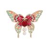 Broche Borboleta Criativo Retrô com Gota de Cola Acessórios para Cheongsam Vintage Médio Alfinete Fivela para Xale Anti-Luz