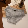 Ropa Interior de Encaje Estilo Retro Francés para Mujer Algodón Niñas Linda de Puntos de Polca Cintura Media de Algodón Puro Bragas de Tiro Bajo para Mujer 5667