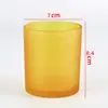Taza para Vela de Aromaterapia de Color Portavelas de Vidrio Esmerilado Calibre 7080 Adornos Portavelas Contenedor de Vidrio para Velas con Tapa