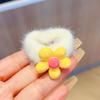 Nuevo anillo de pelo de peluche con forma de flor de color caramelo, bonito y dulce lazo para niña, cuerda para el pelo fresca, accesorios para el pelo para niña al por mayor