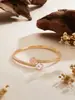 Pulseira de Zircônia com Inlay de Cobre, Moda Europeia e Americana, Joia Pulseira que Não Desbota, Formato Redondo para Mulheres, Simples, Luxo Leve, Nicho, Sensação de Alto Padrão
