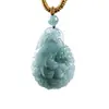 Autêntico Jadeíte Azul Água Gelo Colorido Completo Pingente Pavão Jade Exquisito Presente Fornecimento Ao Vivo Fábrica Atacado