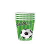 Pratos de Papel Descartáveis Transfronteiriços, Copos de Papel, Guardanapos de Papel, Toalhas de Mesa, Conjuntos de Louça, Suprimentos para Decoração de Festa de Aniversário de Futebol da Copa do Mundo