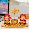 Enfeite Pequeno Estilo Chinês do Deus da Riqueza para Decoração de Mesa de Escritório, Atraindo Riqueza de Todas as Direções, Decoração do Deus da Riqueza para Hall de Entrada