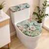 Funda de Inodoro de Tela de Mármol con Flores de Plantas Transfronterizas Juego de 2 Piezas Cubierta Protectora de Baño para el Hogar Fabricante Venta al por Mayor