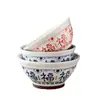 Conjunto Criativo de Novos Estilos de Tigelas e Pratos de Cerâmica 2025 com Caracteres de Bênção para Uso Doméstico, Tigelas de Arroz, Tigelas de Iogurte, Pratos, Louça de Porcelana com Cor Sob Esmalte