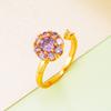 Set de Collar Giratorio de Oro Imitación de 18K de Lujo Ligero Simple Para Combinar con Todo Celebridad de Internet Transmisión en Vivo Anillo para Novia Cadena para Clavícula Joyería