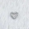 Pendientes de Corazón Completamente Diamantados de Aleación de Titanio F136 Piercing de Labio Lengua con Rosca Interna de Titanio G23 Joyería para Cabeza