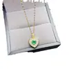 Venta al por mayor de fábrica Popular Colgante de Esmeralda Natural Plata S925 Incrustado Piedra Principal 5*5 Joyería de Lujo Venta Directa de Fábrica