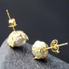 Nafuge Joyería de Plata al por Mayor Pendientes de Perla Natural Pendientes de Botón de Plata de Ley 925 Pendientes de Botón Plateados Chapados en Oro