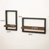 Prateleira de Armazenamento com Porta-Retrato de Madeira Prateleira Flutuante de Madeira Maciça Armazenamento para Sala de Estar Combinada de Prateleiras Decorativas de Parede Personalizada