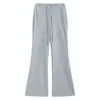 Pantalones Acampanados de Seda de Hielo Gris Claro para Mujer, Principios de Otoño 2026, Delgados, Caídos, de Cintura Alta, Pantalones Acampanados de Yoga Adelgazantes