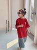 Camiseta de Verano de Manga Corta para Niñas Tongsen Tongma 2026 Nueva Elegante Versión Coreana Top Bordado de Media Manga Infantil Moderno