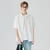 APO Ropa para Hombre Camisa Blanca de Manga Corta para Hombre Verano Alta Gama Estilo Coreano Holgada Camisa de Vestir Superior