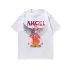 Marca de Moda Callejera Europea y Americana Camiseta de Manga Corta con Estampado de Calavera de Ángel para Hombres y Mujeres Chaleco sin Mangas Pesado Lavado Desgastado Transfronterizo