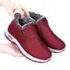 Novos Sapatos de Algodão Quentes para Mulheres, Botas de Algodão Transfronteiriças para Meia-Idade e Idosos, Botas de Neve com Forro de Lã e Espessadas, Botas Curtas Confortáveis de Solado Grosso para Proteção contra o Frio