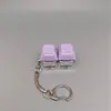 Llavero de dos botones de doble capa para teclas, para aliviar el estrés, botón DIY de juguete para aliviar el estrés, para el dedo, accesorio portátil personalizado para aliviar el estrés