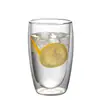 Caneca Dupla Transparente Simples Personalizada pelo Fabricante com Tampa de Bambu, Copo Dupla Camada de Vidro Borossilicato Alto para Café da Manhã Leite