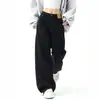 Figura em formato de pera plus size Jeans de Cintura Alta Feminino Primavera e Verão Soltos de Perna Larga para meninas cheinhas Calças de Perna Reta para Cobrir o Quadril Calças Slim-Fit