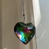 LT Día de San Valentín Día de la Madre Amor Colgante de Cristal 4.5cm Reflejo de Color Colgante de Corazón de Durazno Decoración Navideña para el Hogar