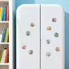 Imán de Refrigerador de Oso de Patchwork de Vidrio Oso de Peluche de Tela Retro Patrón Floral Decoración del Hogar Pegatina Magnética Creativa Cultural