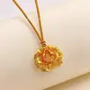 Collar Colgante Flor de Peonía Tallada Cepillada para Mujer, Accesorio de Lujo Ligero de Nicho al por Mayor