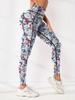 Comercio Exterior Transfronterizo Europeo y Americano Flor Estampado Digital Cintura Alta Deportes Ocio Secado Rápido Moda Fitness Yoga Pants Leggings