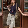Shorts Casuais de Trabalho da Marca Trendy Scoundrel de Rua Americano com Múltiplos Bolsos para Homens Verão Soltos de Comprimento Médio Calças Trendy de Cinco Pontos