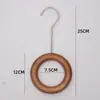 Clip para tienda de ropa gancho en S gancho para colgar clip para tela color nogal con anilla accesorio para bufanda de seda gancho para colgar para tienda de ropa de mujer