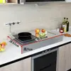 Estante para estufa de inducción de acero inoxidable, cubierta para estufa de gas doméstica, cubierta para estufa de gas, base para estufa, estante de almacenamiento de cocina