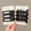 Horquilla negra esmerilada sencilla con clip lateral para flequillo, nueva horquilla con clip de pico de pato para cabello roto sin costuras, accesorios para el cabello