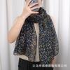 Estilo étnico pequeno cachecol floral algodão sentido fio bali tamanho grande cachecol de seda inverno médio mãe quente fino longo xale