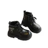 2026 Botas Versátiles Nuevas Otoño Invierno Niños Botas de Piel para Bebé Niñas Botas tipo Martin Zapatos Planos Estilo Británico Botas Cortas Casuales