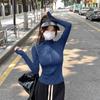Jaqueta Cardigan Fitness para Mulheres, Roupa de Yoga Elástica de Secagem Rápida, Gola Alta, Zíper, Mangas Longas, Corte Justo, para Ciclismo e Corrida ao Ar Livre