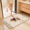 Alfombra de Piso para Baño de Dibujos Animados Transfronteriza, Alfombrilla Antideslizante para Baño del Hogar, Alfombra de Piso con Patrón Tejido de Lino Imitación, Absorbente de Agua, Secado Rápido