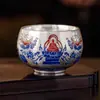 Fabricante 999 Plata Dorada Buda Sentado Loto Arhat Taza Cerámica Kung Fu Juego de Té Taza de Té China Gama Alta Taza de Té Taza de Maestro