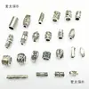 Xizang Plata Estilo Retro Barril Recto Cuentas DIY Accesorios para Joyería Hecha a Mano Pulsera Collar Cuentas de Agujero Grande Accesorios Metabo