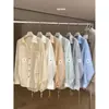 Camisa Elegante de Manga Larga con Cinturón para Adelgazar, Estilo Coreano Dulce, Sencilla, Protección Solar, para Mujer 80390
