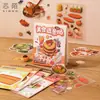 Adesivos de Paisagismo Xinmo Série Emoji Comida 18 Peças para a Vida Base de Caderno Tema Comida Decoração DIY