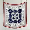 Lenço de Seda para Mulheres, Primavera e Verão, Feito de Seda de Amora, Design Elegante Estampado, Lenço Quadrado Médio Versátil, Lenço para Roupa Externa, Xale, Atacado do Fabricante