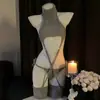 Celebridade da Internet Man Yu Suéter Decotado Desejo Puro Bodysuit de Gola Alta Retrô para Garota Popular Lingerie Cos Anime 9635