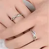 Anel de Casal Moda Estilo Coreano Estrela Mesmo Estilo Liu Shishi Estilo Anel de Par Venda Quente Diamante Envolto Anel Aberto Anel