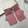 Novas Luvas de Lã e Angorá Grossas, Quentes, Elegantes, Sem Dedos/Meio Dedo, Outono e Inverno, para Estudantes Femininas, Quentes para o Inverno