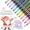 Pluma de Contorno de Doble Línea 48 Colores DIY Cuenta de Mano Tarjeta de Felicitación Navideña Pluma Flash Pintura para Estudiantes Marcador de Graffiti Fluorescente