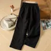 Pantalones Anchos de Algodón y Lino Finos/Gruesos para Otoño e Invierno, Estilo Artístico Único, Pantalones Largos Sueltos Casuales, Pantalones Únicos de Lino para Mujer