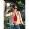 Cárdigan de punto azul para mujer, nuevo de otoño e invierno 2026, chaqueta única y hermosa estilo coreano con diseño bordado, top suéter