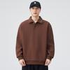Sudadera Nueva de Primavera y Otoño para Hombre con Cuello Solapa Holgado, Chaqueta Pulóver de Color Sólido Estilo Japonés, Estilo Pareja para Hombre, Algodón Moderno y Sencillo